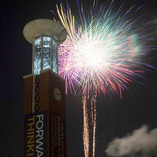 Fireworks explode at Lipscomb.