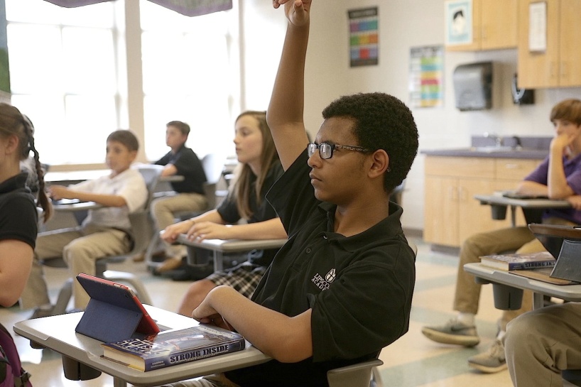 student in class