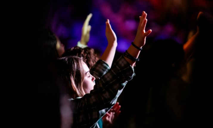 Students in worship