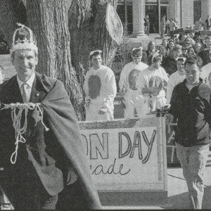 Former Lipscomb President Steve Flatt leads the student parade in 2005