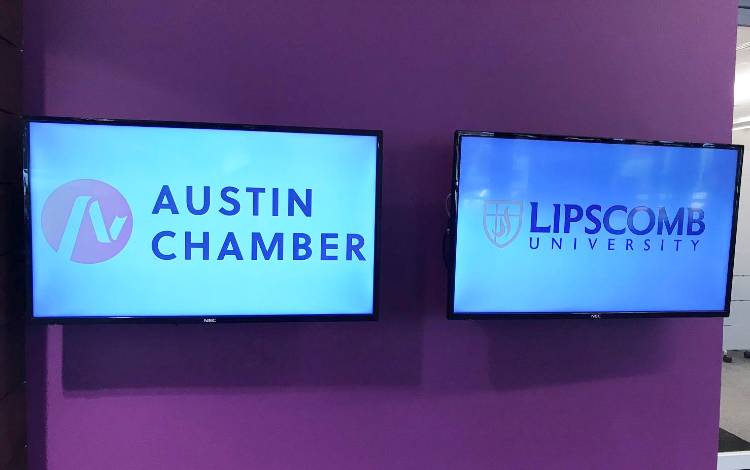 Photo of Lipscomb logo and Austin Chamber logo