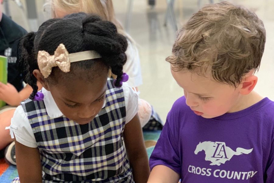 Lipscomb Academy kindergarten students reading together