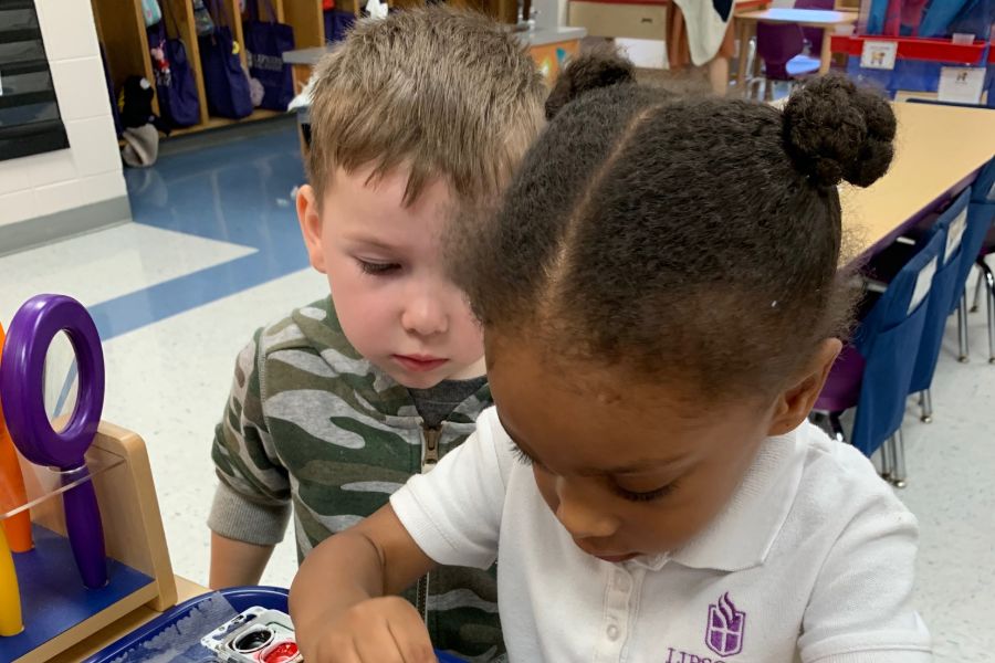 Lipscomb Academy SEED students creating art during science class