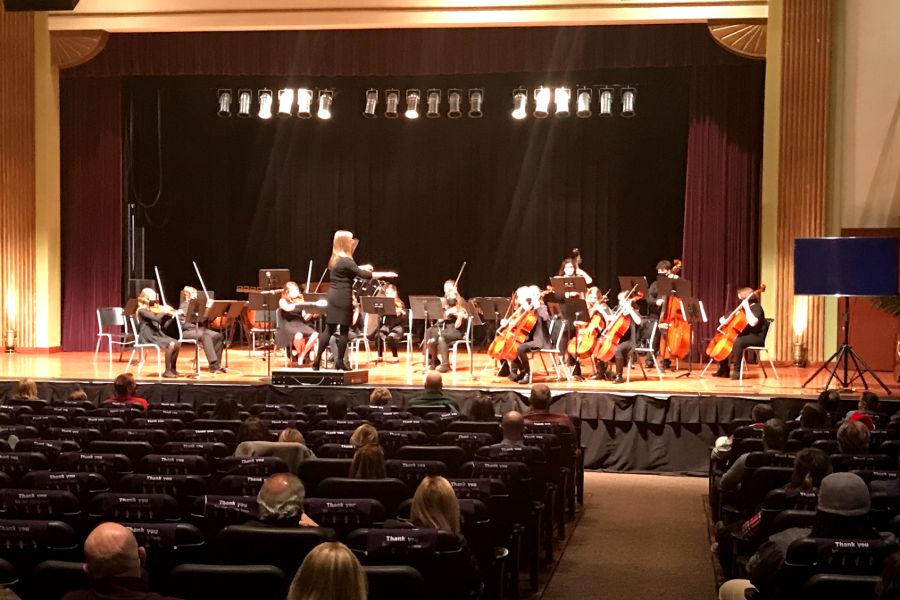 Academy strings in Collins Auditorium