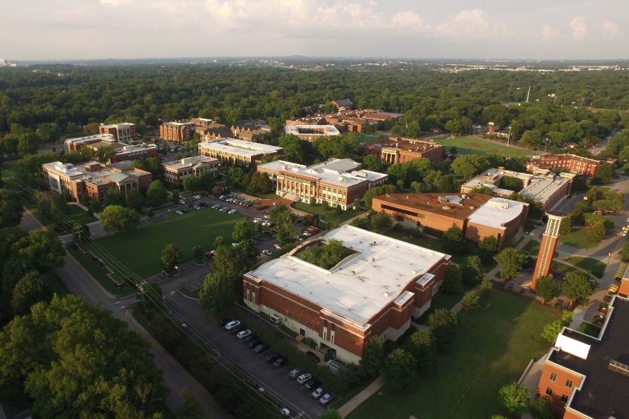 Aerial view of Lipscomb University in Nashville, TN