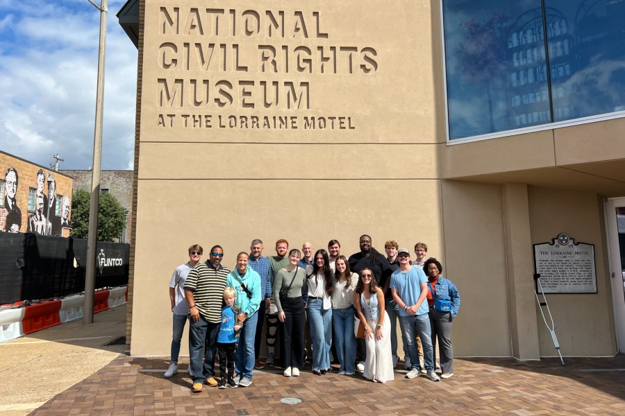 Students on the day trip to Memphis as part of the course