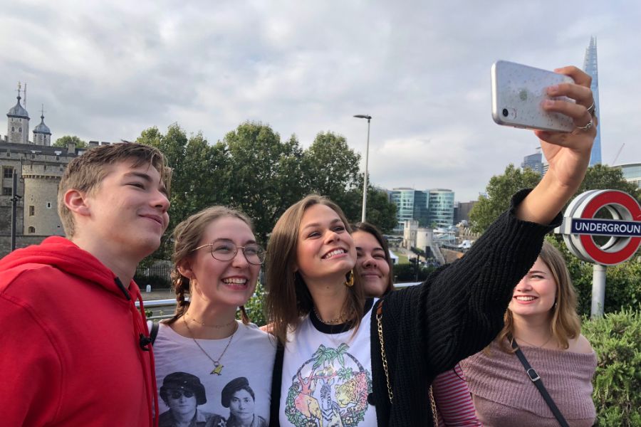 students taking a selfie