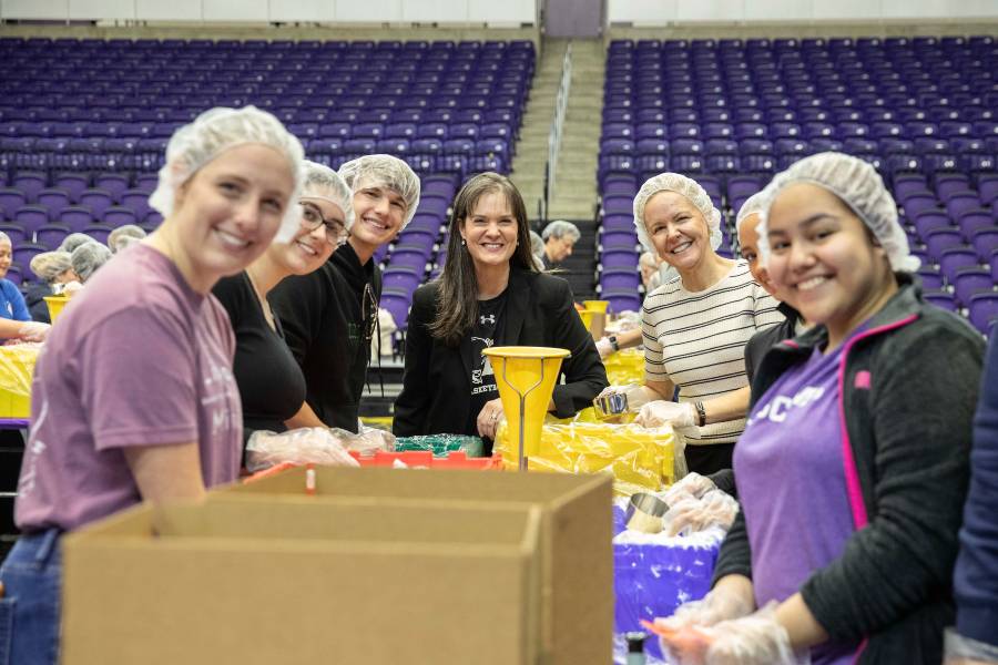 Volunteers packed over 200,000 meals. 