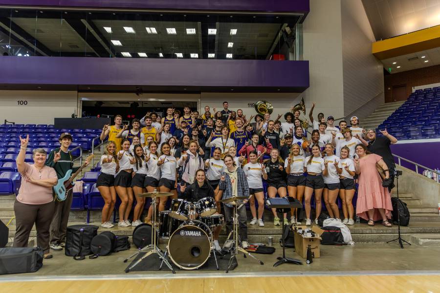 Pep band with teams