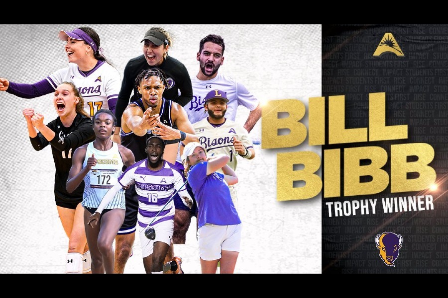 Bill Bibb Award graphic with images of Bison athletes