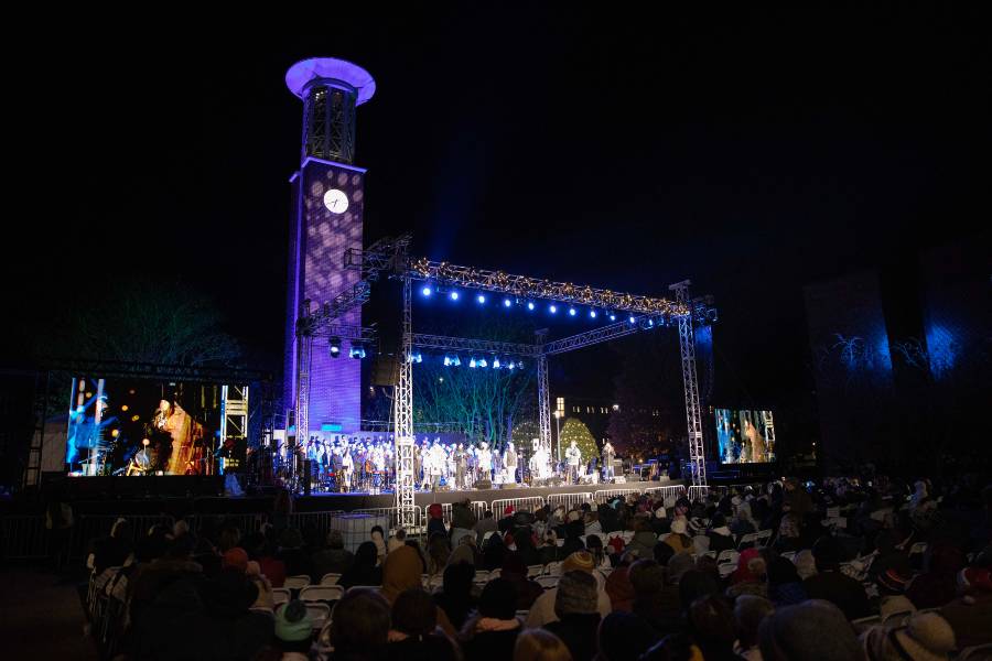 Lighting of the Green in front of Allen Bell Tower