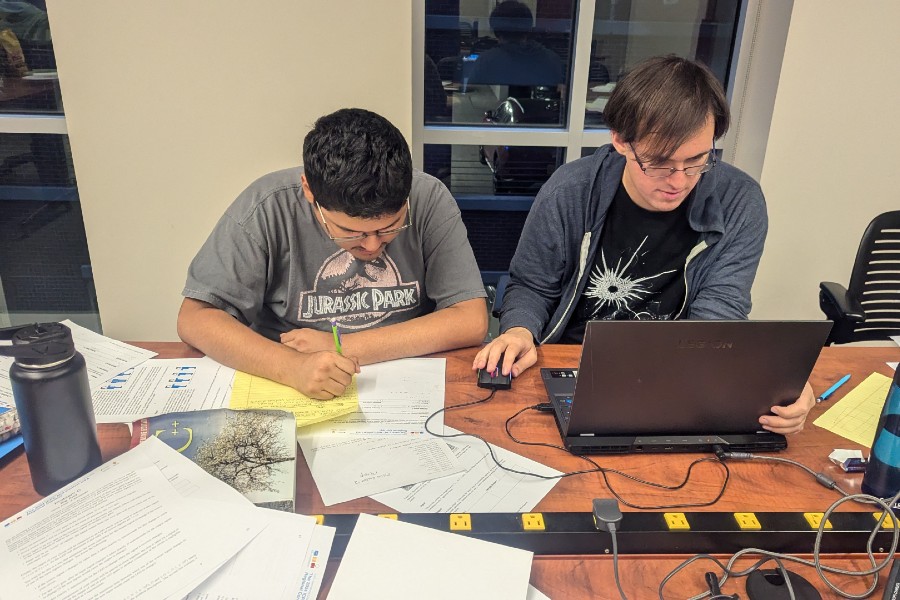 Members of the computing team at work