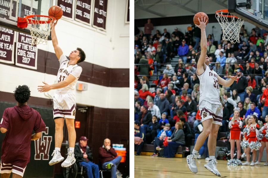 Pictures of Jack Ingold shooting basketball. 