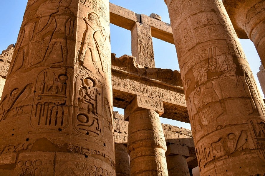 The columns in the Great Hypostyle Hall