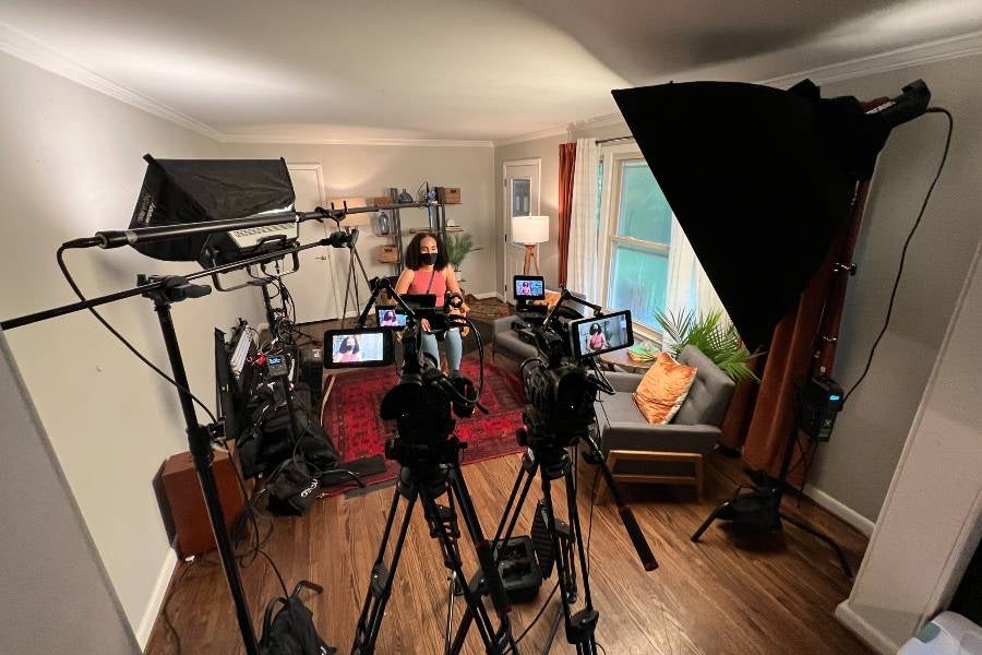 Myah Naomi LIpscomb on set