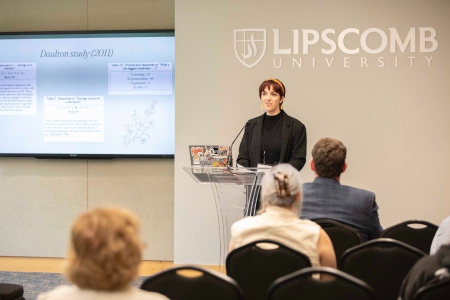 Zoe Macgill presents at the Student Scholars Symposium