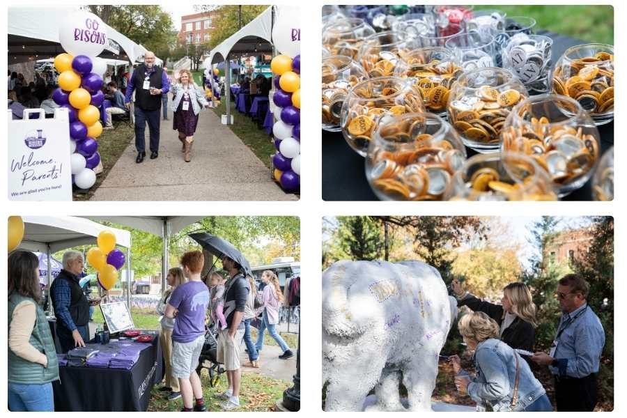 Four scenes from the Bison Square Fair at Bisons Weekend