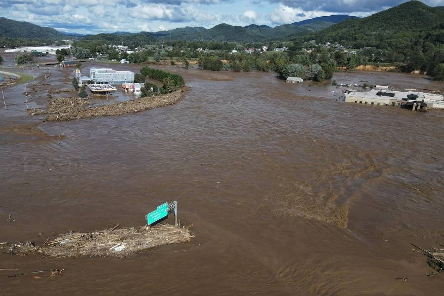 Floodwaters surround Unicoi County Hospital in Erwin, Tennessee. Photo courtesy: Andrew Harris