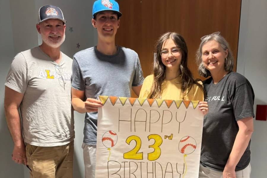 THE BUTLERS CELEBRATED CONNOR’S 23RD BIRTHDAY ON APRIL 5 IN THE HOSPITAL.  