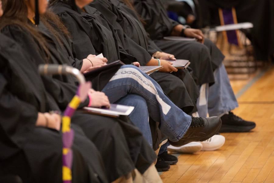 Graduates seated during the graduation ceremony. 
