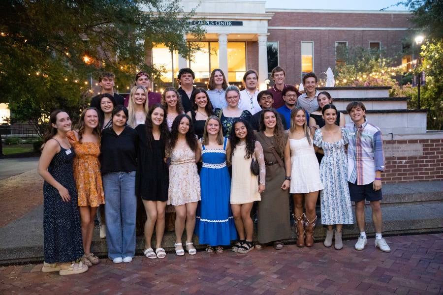 Group of students in Bison Square