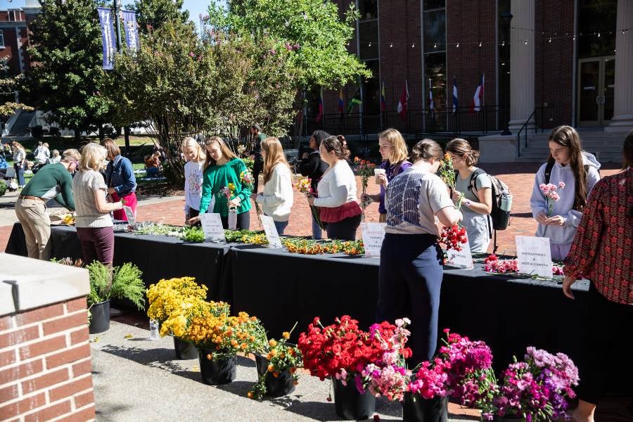 Students at the Being and Blooms mental health event
