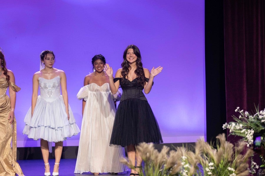 Joellie Anderson at her senior capstone fashion show