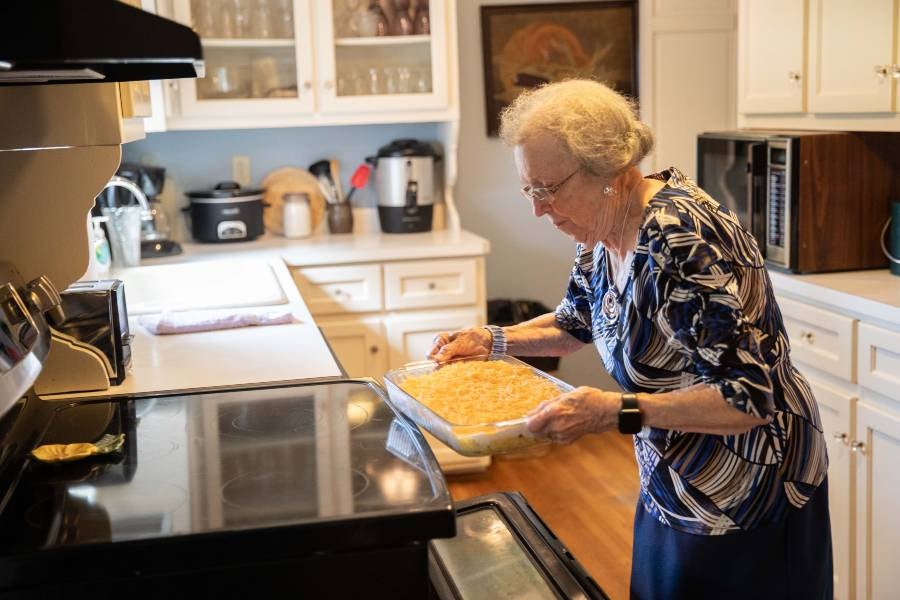 Mary Nelle Chumley cooking at Avalon. 