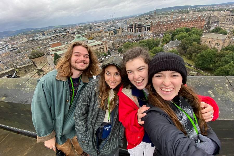 Makala Marsee with a group of Lipscomb students during her internship experience