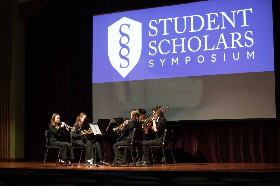 A student classical music ensemble performing