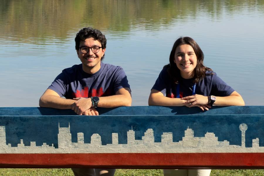 Alex Aylor-Ibarra with concrete canoe teammate