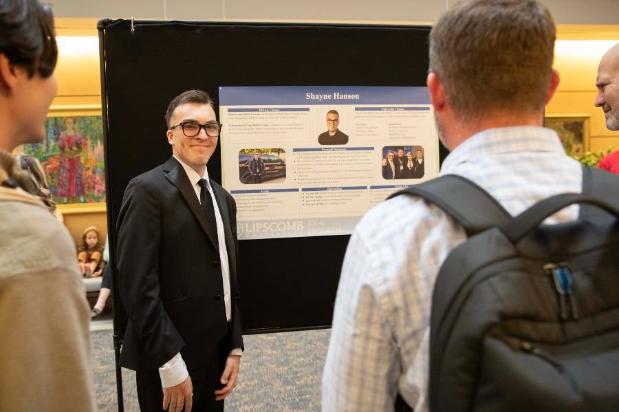 Shane presenting his poster