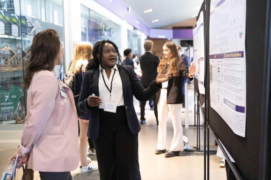 Lavin Radiro presenting her research at the Student Scholars Symposium