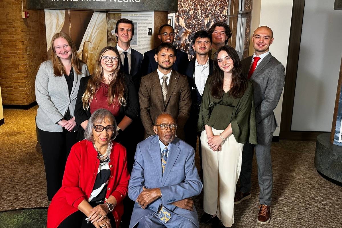 The Grays with LJS students at the Tuskegee History Center