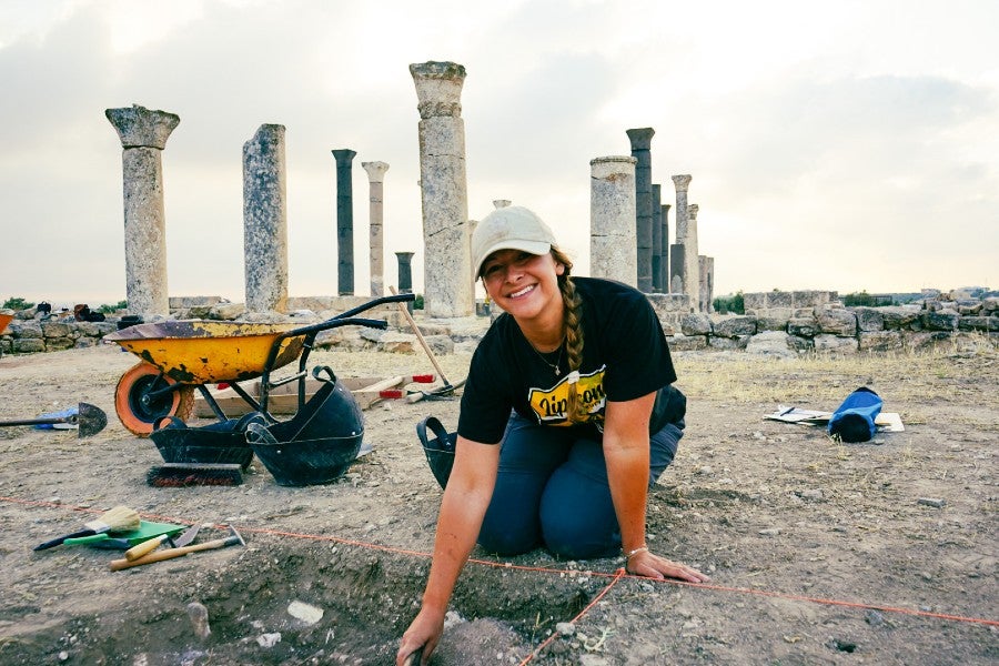 Kristen Flake on an excavation