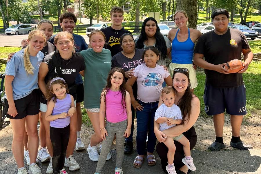group photos of several students who attended the All-Sports Camp and their family members