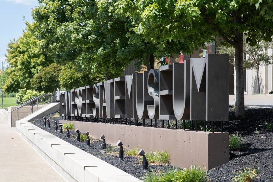 the sign at the museum’s exhibit hall for the public