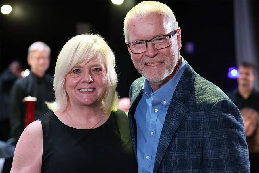 Carole Smith Grooms, president of the Nashville Wind Symphony’s acting board of directors and organizing committee, with Steve Rhodes.