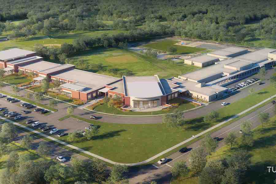 aerial shot of building