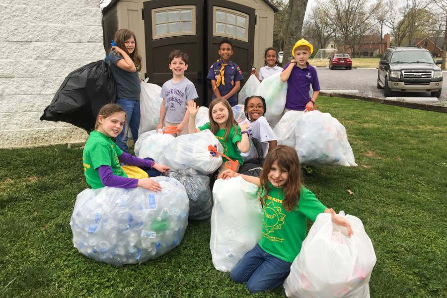 Third-grade students collected 6,000 bottles and 3,200 cans in 2018.