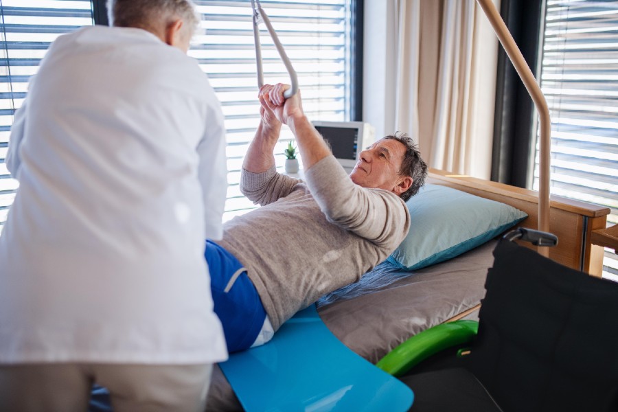 Physical therapy for a hospital patient