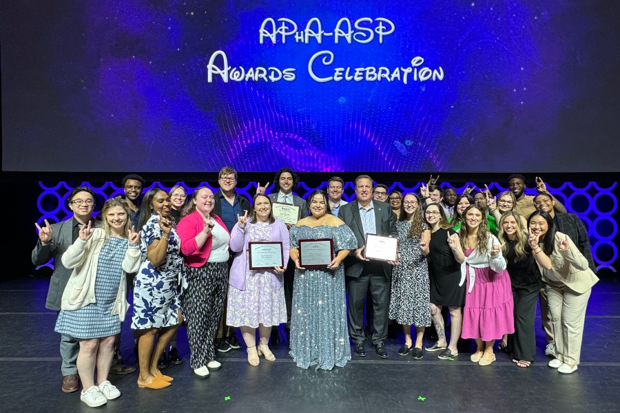 Student Pharmacists with awards at annual national meeting