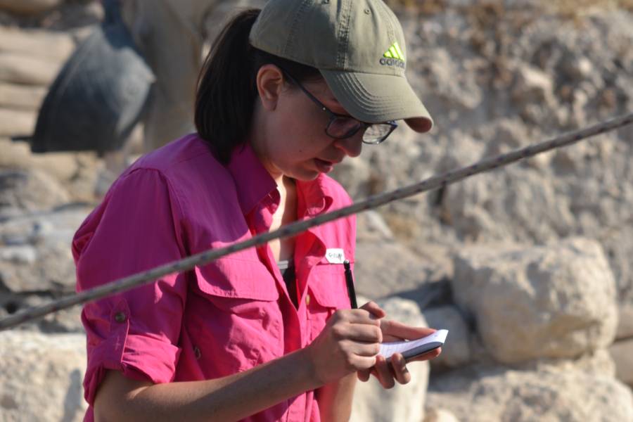 Charissa Wilson in the field in Jerusalem. 