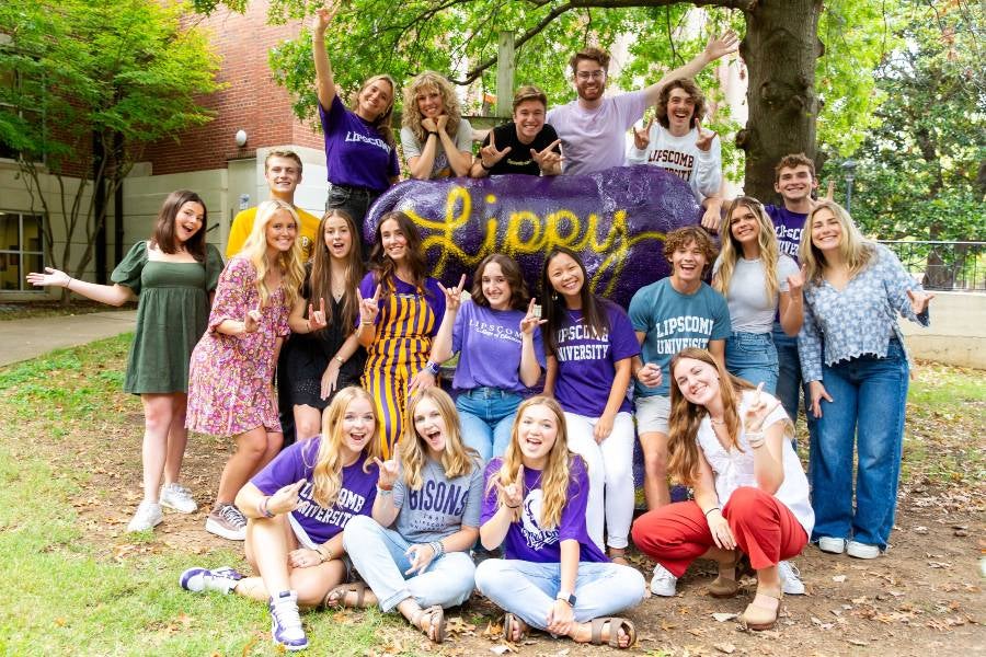 Students in front of the Bison