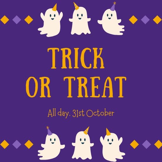silly ghost dancing with candy