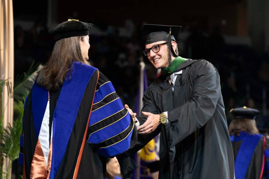 Tucker Hamar celebrated the completion of this Master of Physician Assistant Studies at commencement Dec. 13. 