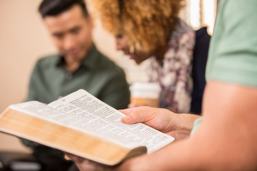 People studying the Bible