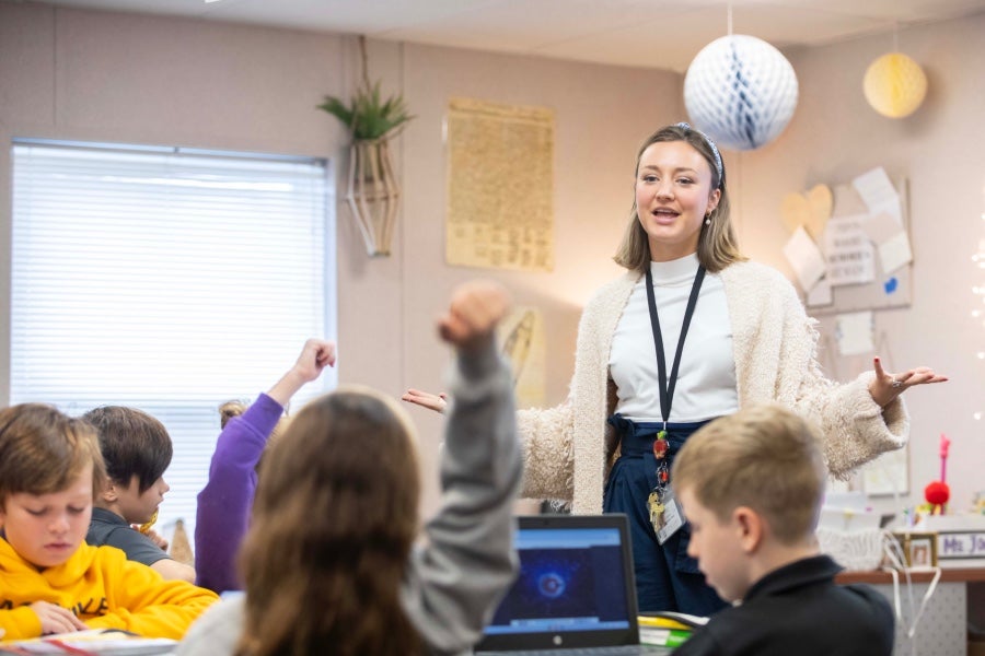Teacher teaching a class 