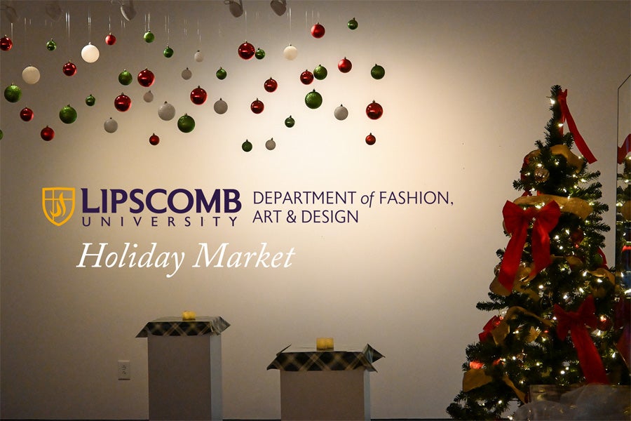The John C. Hutcheson Gallery decorated for the Holiday Market