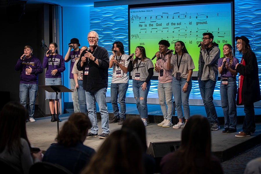 Sanctuary vocal ensemble performing with director Randy Gill